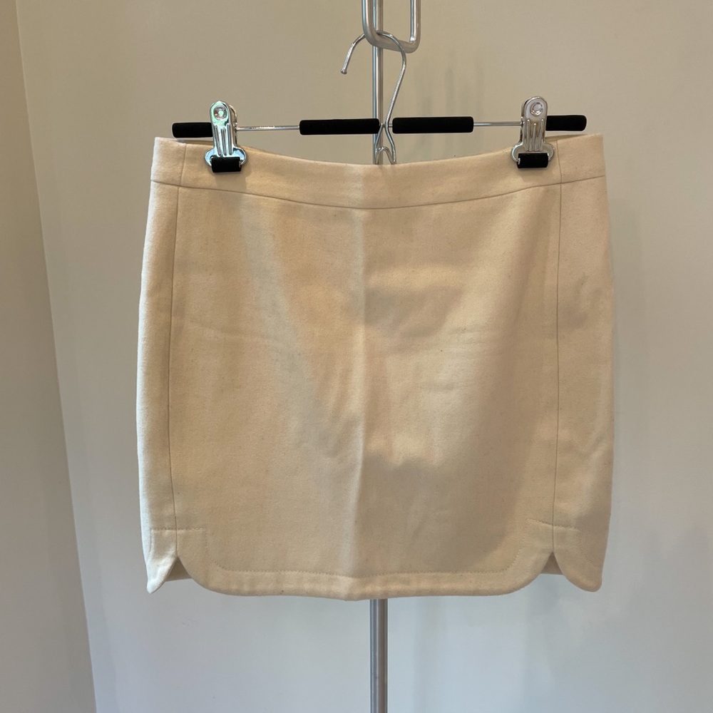 Cream J Crew Wool Mini Skirt